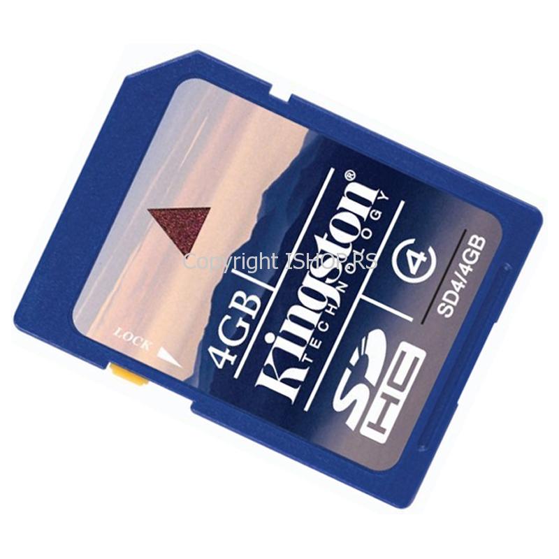 fleš memorijska kartica secure digital high capacity kingston sd4 4gb 4gb sdhc card class 4 ishop online prodaja
