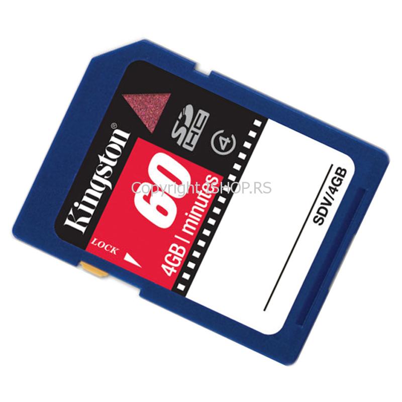 fleš memorijska kartica secure digital high capacity kingston ke c104g 1wq 4gb sdhc 60min video card ishop online prodaja